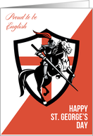 Proud to Be English Happy St George Day Retro Poster card