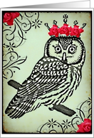 Royal Crowned Queen Owl card