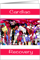 Cardiac recovery, bright colors, flower design, pink, white, multi, card