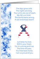 US forces missing you but proud verse with ribbon, military, card