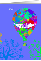 Balloon flight congratulations, Hot air balloon completed flight card