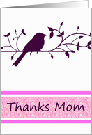 Thanks Mom, bird on a wire card