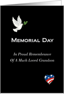 Memorial Day Grandson, much loved, proud remembrance, card
