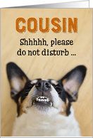 Cousin - Funny Birthday Card - Dog with Goofy Grin card