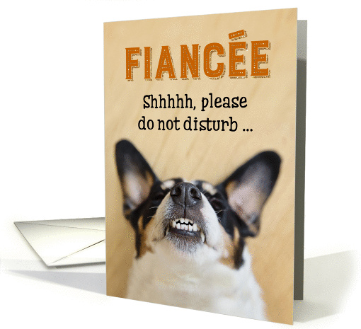 Fiancee - Funny Birthday Card - Dog with Goofy Grin card (1083532)