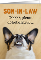 Son-in-Law - Funny Birthday Card - Dog with Goofy Grin card