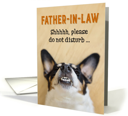 Father-in-Law - Funny Birthday Card - Dog with Goofy Grin card