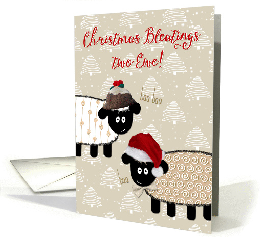 Funny Christmas Card - Two Sheep Wearing Hats card (1341762)