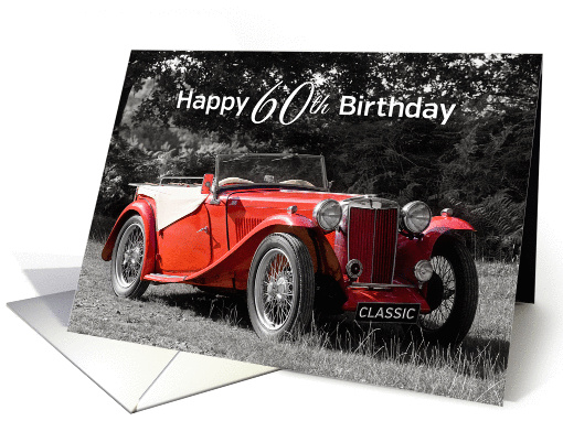 60th Birthday Card - Red Classic Car card (1355826)