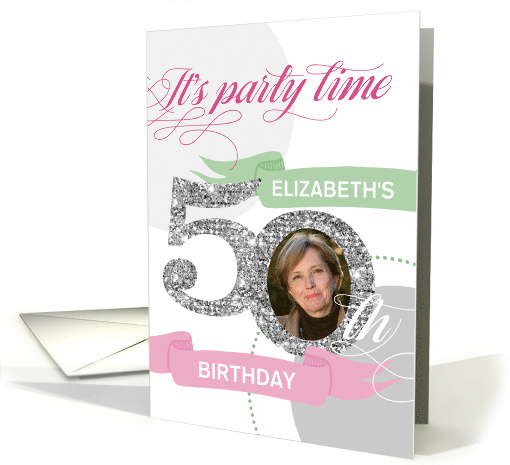 50th Birthday Party Invitation - Add Your Own Photo and Text card
