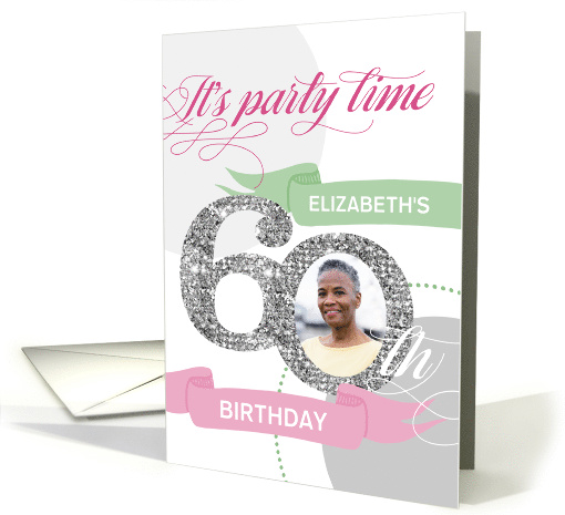 60th Birthday Party Invitation - Add Your Own Photo and Text card