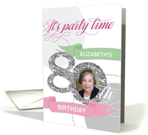 80th Birthday Party Invitation - Add Your Own Photo and Text card