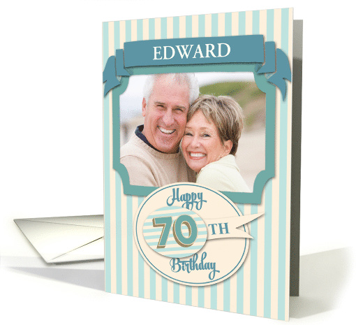Custom 70th Birthday Card - Add Your Own Name and Photo card (1358692)
