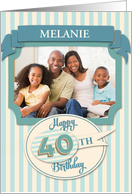 Custom 40th Birthday Card - Add Your Own Name and Photo card