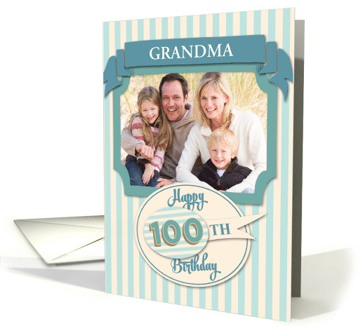 Custom 100th Birthday Card - Add Your Own Name and Photo card