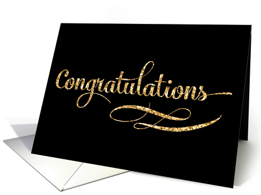 Congratulations Greeting Card - Gold Sparkle Effect card (1360730)