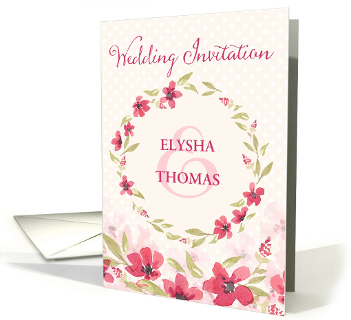 Wedding Invitation - Add Your Own Names - Pink Watercolor Flowers card