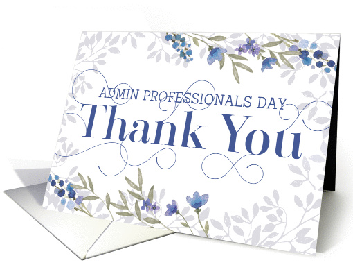 Admin Professionals Day Thank You Card Swirly Text and... (1369710)