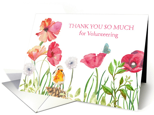 Thank You for Volunteeting Card - Nature in Watercolors card (1372578)