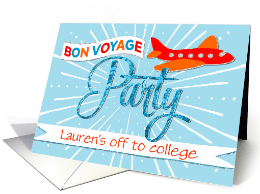 Bon Voyage Party Invitation Add Custom Text - Airplane... (1382374)