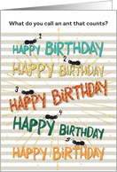 Humorous Birthday Card for Accountant - Ant Antics card