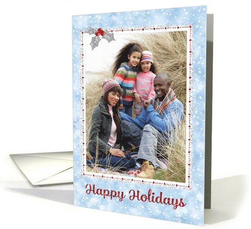 Custom Christmas Photo Card - Add Your Photo - Snow and Sparkle card