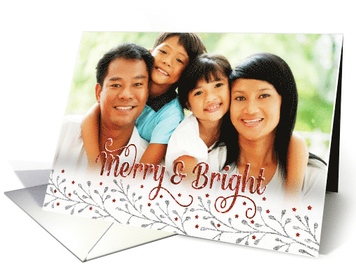 Christmas Photo Card - Add Own Photo - Merry and Bright -... (1408898)