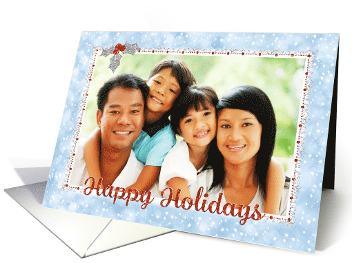 Custom Christmas Photo Card - Add Your Photo - Snow and... (1409390)