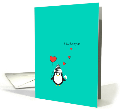 Valentine's Card - Cute Penguin Illustration card (1430158)