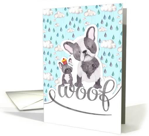 Cute Dog Father's Day Card - Watercolor French Bulldogs card (1436102)