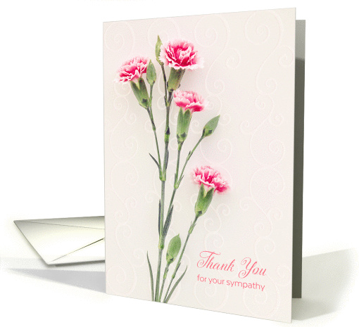 Thank You for Your Sympathy - Pink Peach Carnations card (1436892)