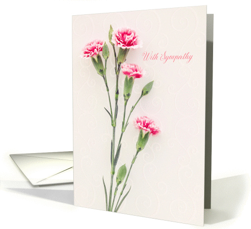 With Sympathy - Peach Pink Carnations card (1438420)