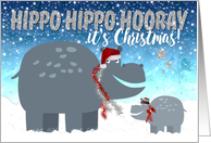 Funny Christmas Card - Happy Hippos card