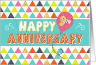Employee Anniversary 9 Years - Happy Anniversary and Colorful Pattern card