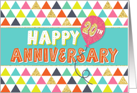 Employee Anniversary 20 Years - Happy Anniversary and Colorful Pattern card