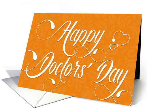 Doctors' Day Card - Swirly Text - Orange card (1469468)