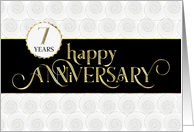 Employee Anniversary 7 Years - Prestigious - Black White Gold card