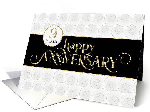 Employee Anniversary 9 Years - Prestigious - Black White Gold card