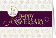 Employee Anniversary 9 Years - Prestigious - Plum White Gold card