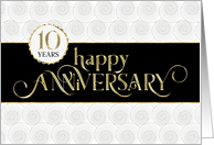 Employee Anniversary 10 Years - Prestigious - Black White Gold card