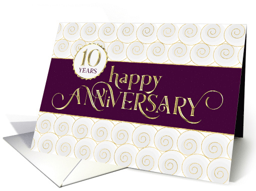 Employee Anniversary 10 Years - Prestigious - Plum White Gold card