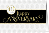 Employee Anniversary 40 Years - Prestigious - Black White Gold card
