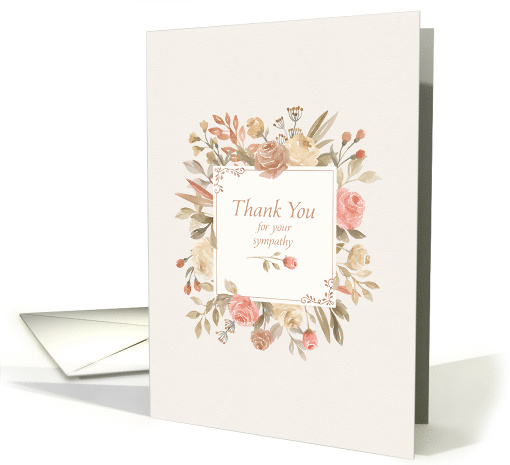 Thank You For Your Sympathy - Watercolor Roses card (1486192)