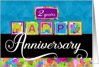 Employee Anniversary 2 Years - Colorful Happy Anniversary card