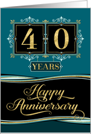 Employee Anniversary 40 Years - Happy Anniversary Decorative Formal card