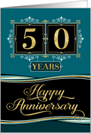 Employee Anniversary 50 Years - Happy Anniversary Decorative Formal card