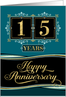 Employee Anniversary 15 Years - Happy Anniversary Decorative Formal card