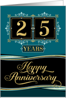 Employee Anniversary 25 Years - Happy Anniversary Decorative Formal card