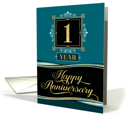 Employee Anniversary 1 Year - Happy Anniversary Decorative Formal card