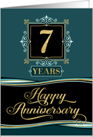 Employee Anniversary 7 Year - Happy Anniversary Decorative Formal card